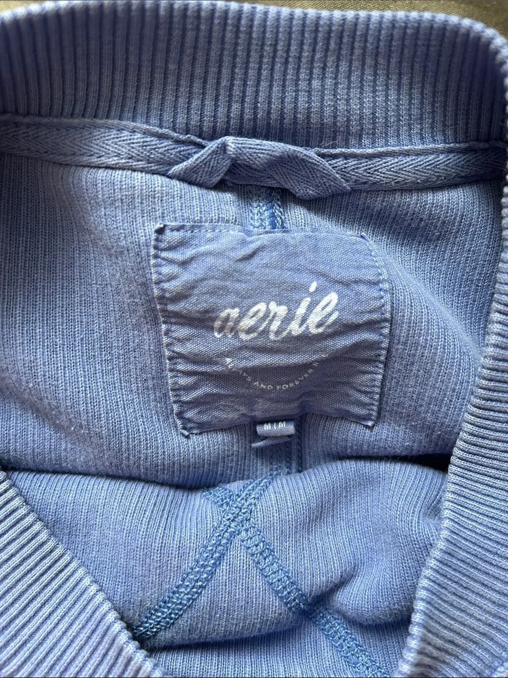 aerie Ribbed Cobalt Blue Crewneck Sweater - Picture 3 of 5